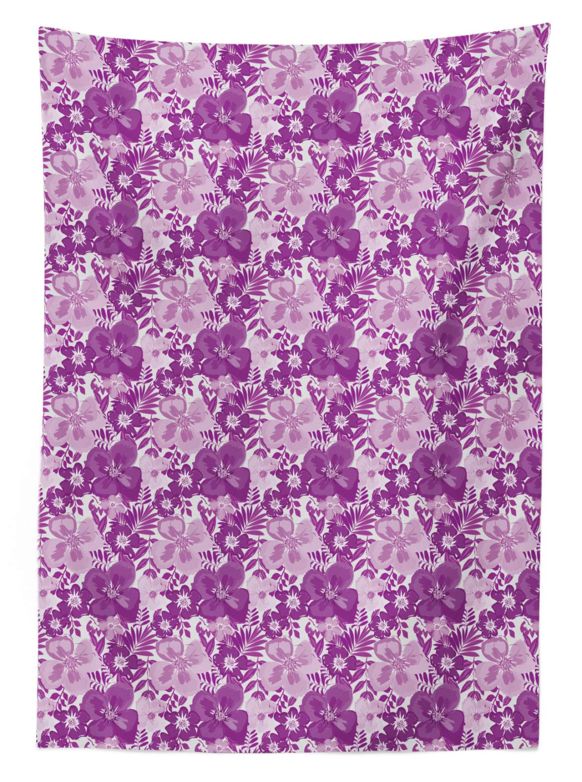 ABAKUHAUS Viola Tovaglia, Old Fashioned Dots Vivid, Rettangolare per Sala da Pranzo e Cucina, 140 cm x 200 cm, Viola Bianco
