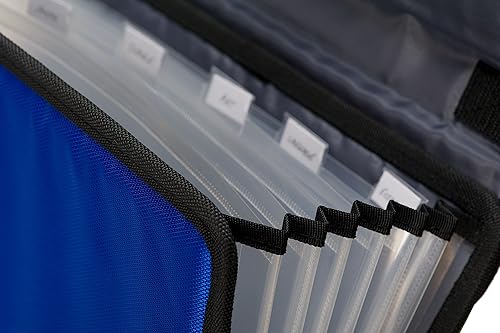 Miniatura 2 de Case-it  Clasificadora con asa y correa para el hombro, 13 bolsillos, Azul