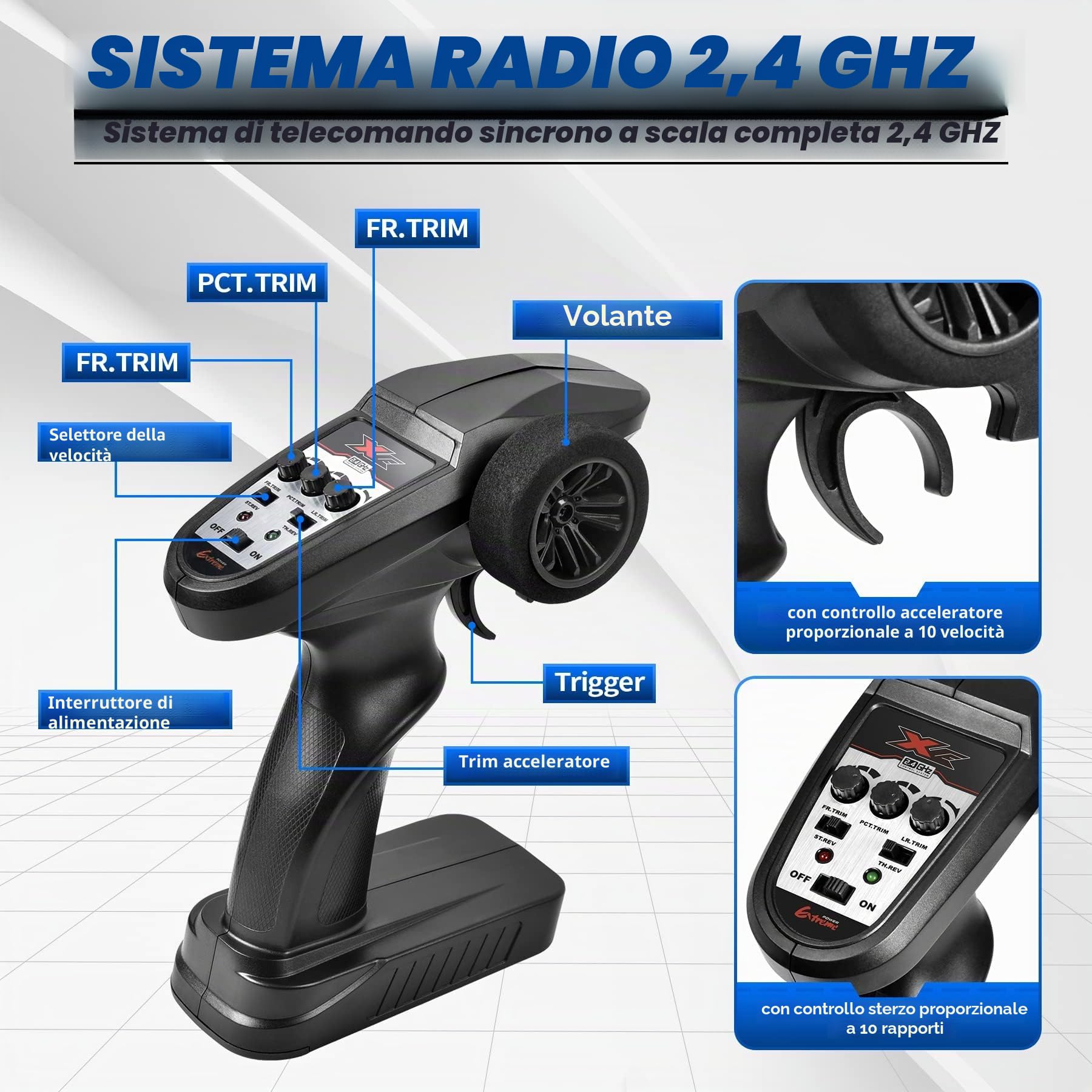 Hosim 1:10 Auto a Controllo Remoto Senza Spazzole RC Auto Offroad 1/10 4WD, 68+ km/h, Camion RC Monster Truck Drift Offroad di Grado Hobby con 2 Batterie 40+ Minuti di Tempo di Gioco per Bambini