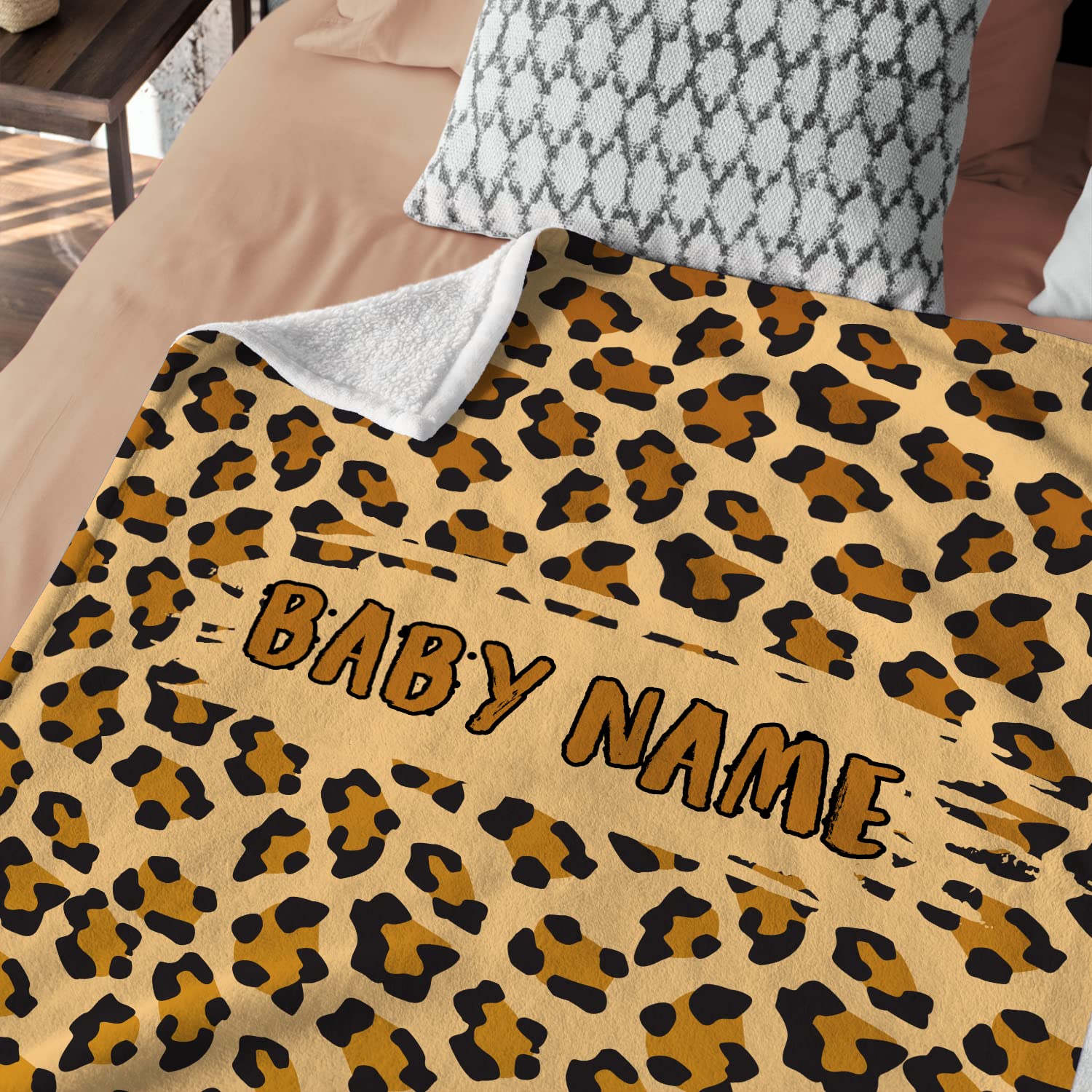 【新品】The Letters ヒョウ柄 ブランケット 新品】The Letters ヒョウ柄 ブランケット