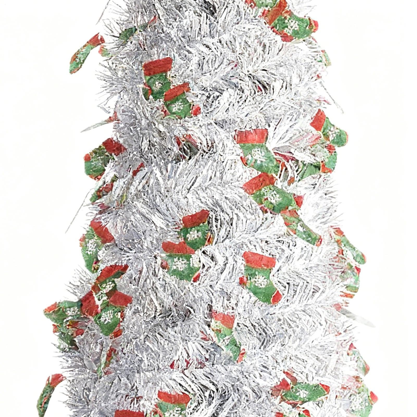 Árbol De Navidad Práctico 1.5 m Retráctil Decoración Hogareña | Árbol Navideño Exterior Grande Ajustable Para Interior Exterior Oficina Apartamento Restaurante Jardín Terraza Y