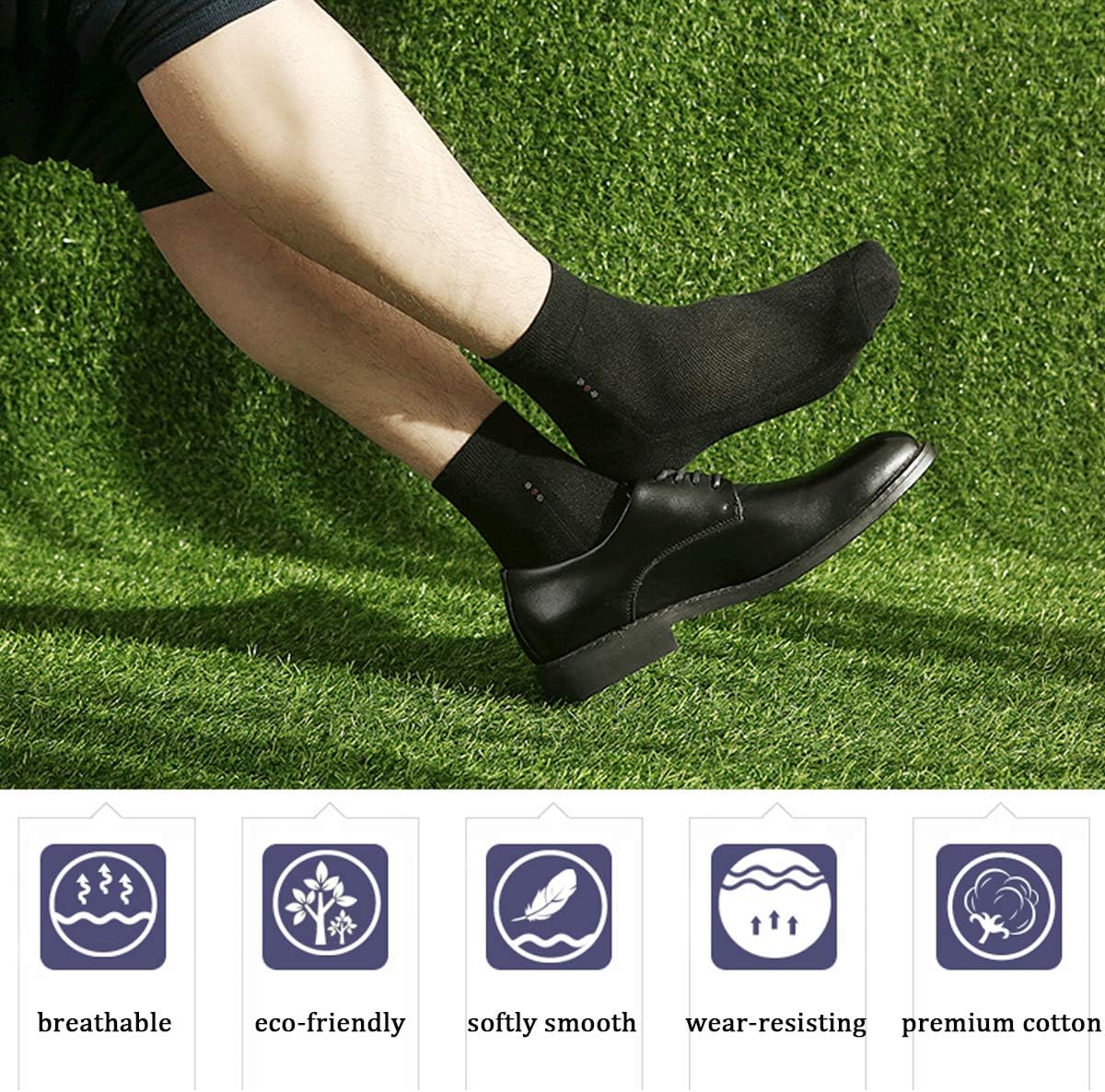 6 Pack Mens Ultra Thin Breathable Socks Summer Mesh Cotton Business Dress Sock - Image 5