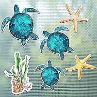 Vista 1 de Konohan 12 imanes de pantalla para puerta, decoración de tortugas marinas, algas marinas, estrellas de mar, protector magnético flexible de doble