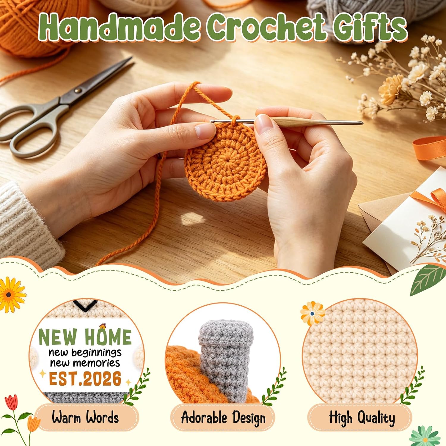 House Warming Gifts New Home 2026, House Warming New Home Gifts Ideas- Funny Handmade Crochet Mini House, New Beginnings Gift for Women Men Couple Homeowner, New Apartment Essentials