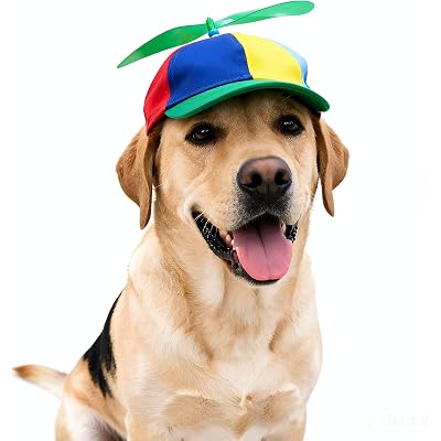 Propeller Pet Hats, Funny Helicopter Adjustment Green Hats for Dog and Cat S