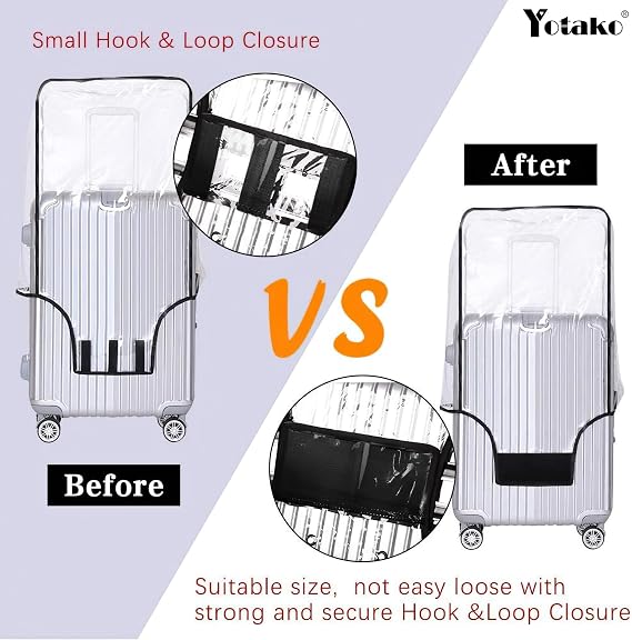 Yotako Clear PVC Suitcase Cover Protectors 28 Inch Travel Luggage Cover for Wheeled Suitcase 28''