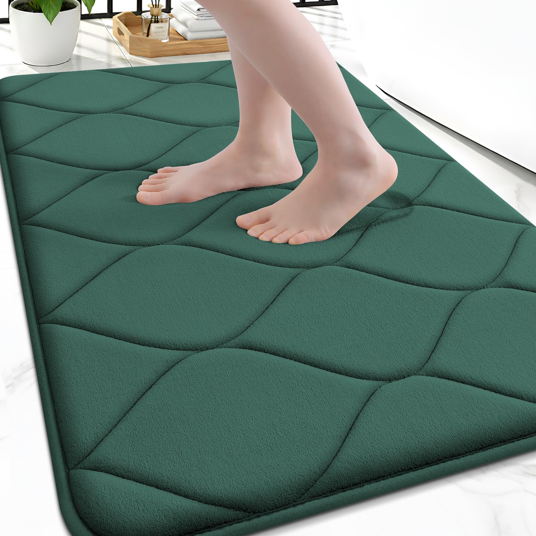 Smiry Memory Foam Bath Mat 36x24, Ultra Soft Absorbent Bathroom Rugs