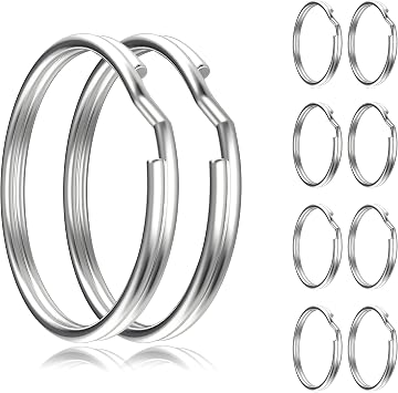 Key Rings - 304 Stainless Steel Keyrings - 10Pcs 1" 25mm Round Split Keyring for Key Chains, Rust Resistant Keychain Rings for Home Car Outdoor Arts and Crafts