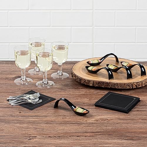 Vista 20 de Restaurantware Cucharas de lágrima de 5 pulgadas, 100 cucharas de estilete - Cucharas de degustación de plástico Seagreen desechables para bodas