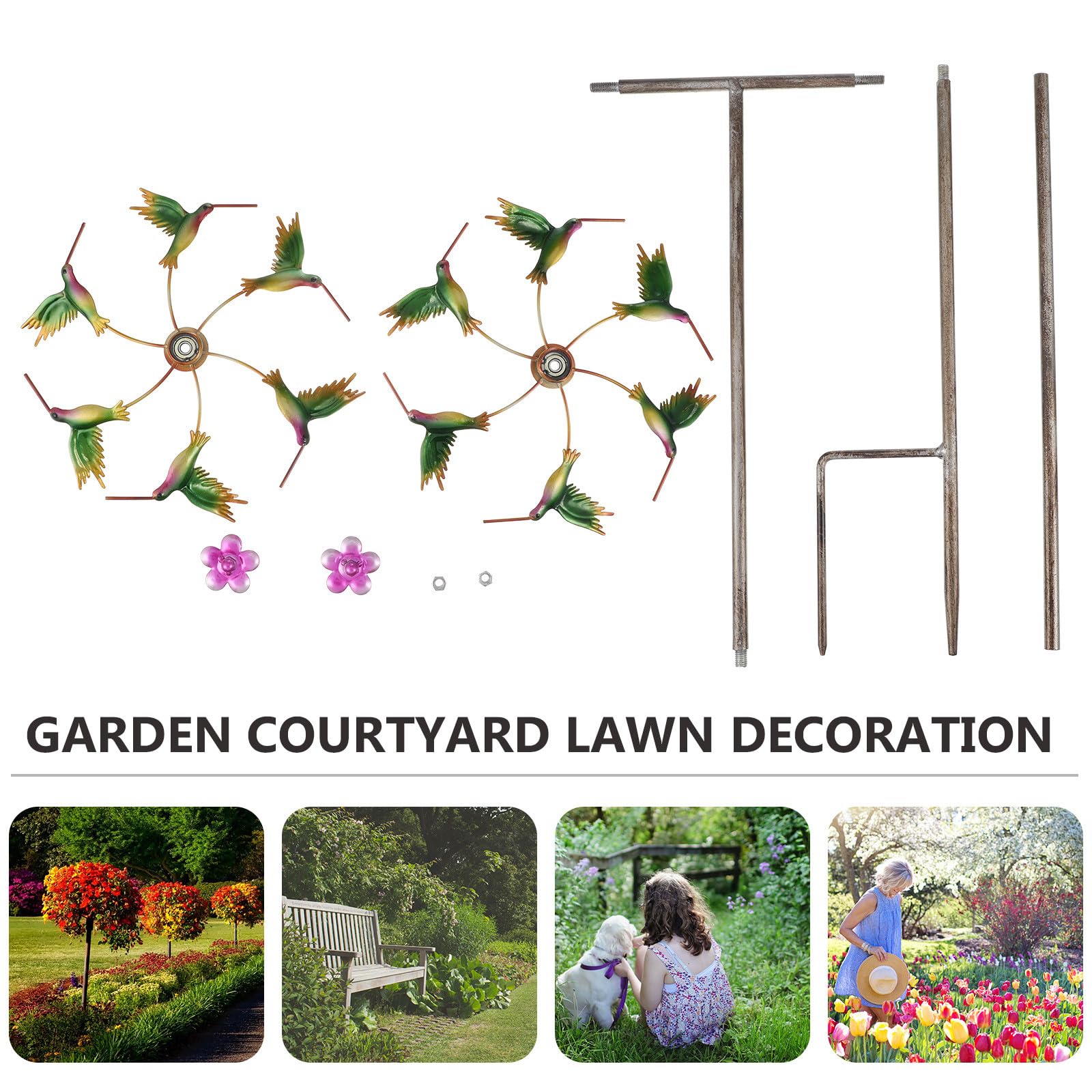 Luxshiny Schwenkbares Windspiel aus Eisen mit Schönem Design Einfach zu Bedienen für Garten und Terrassen Deko im Outdoor Bereich