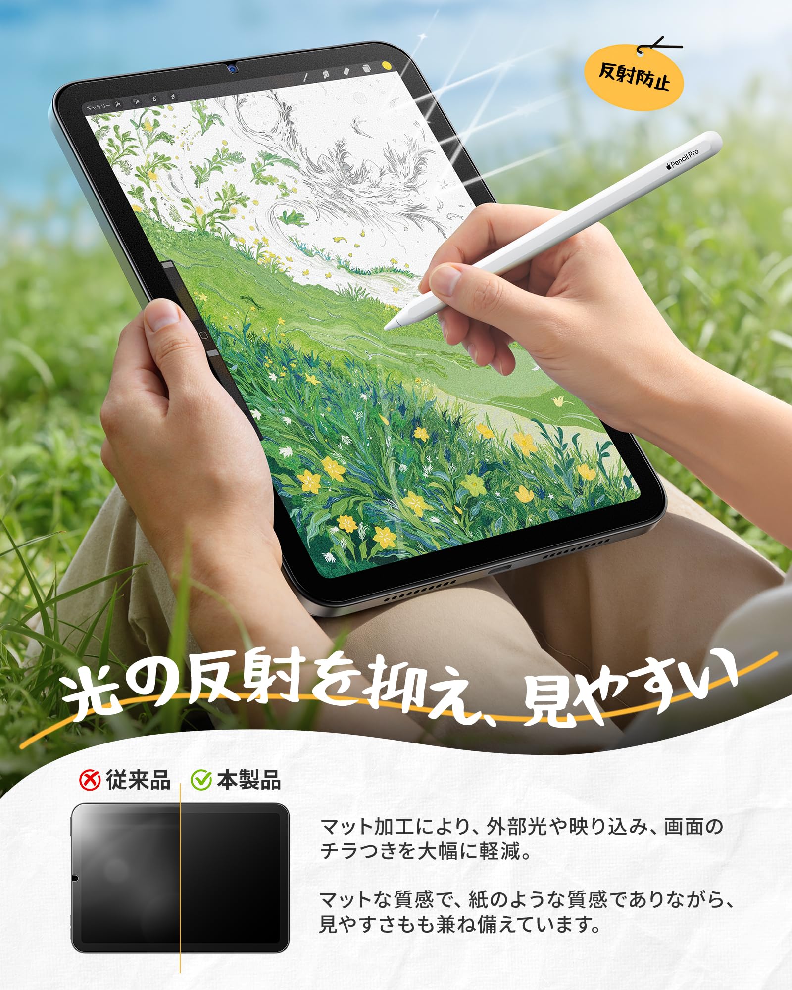 保証有【美品】セルラー BT100％ mini7 フィルム＋ケース＋ペンシル Amazon.co.jp: NIMASO ペーパーライクフィルム iPad mini7（A17 Pro