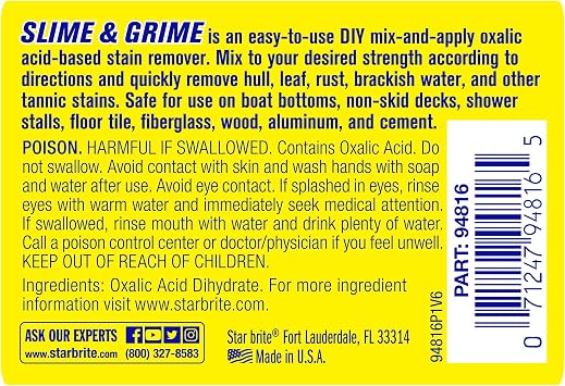 STAR BRITE Stain Remover Concentrate Makes 5 Gallons Removes Tarnish, Rust, and Tough Stains on Fiberglass, Metal, Wood, Cement, Tile, Decks, and More