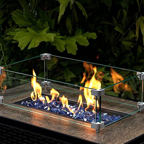 Miniatura 69 de GASPRO Vidrio transparente de 10 libras para mesa de hoguera, rocas de vidrio reflectante para chimenea de gas, precioso, 1/2 pulgada Reflectante