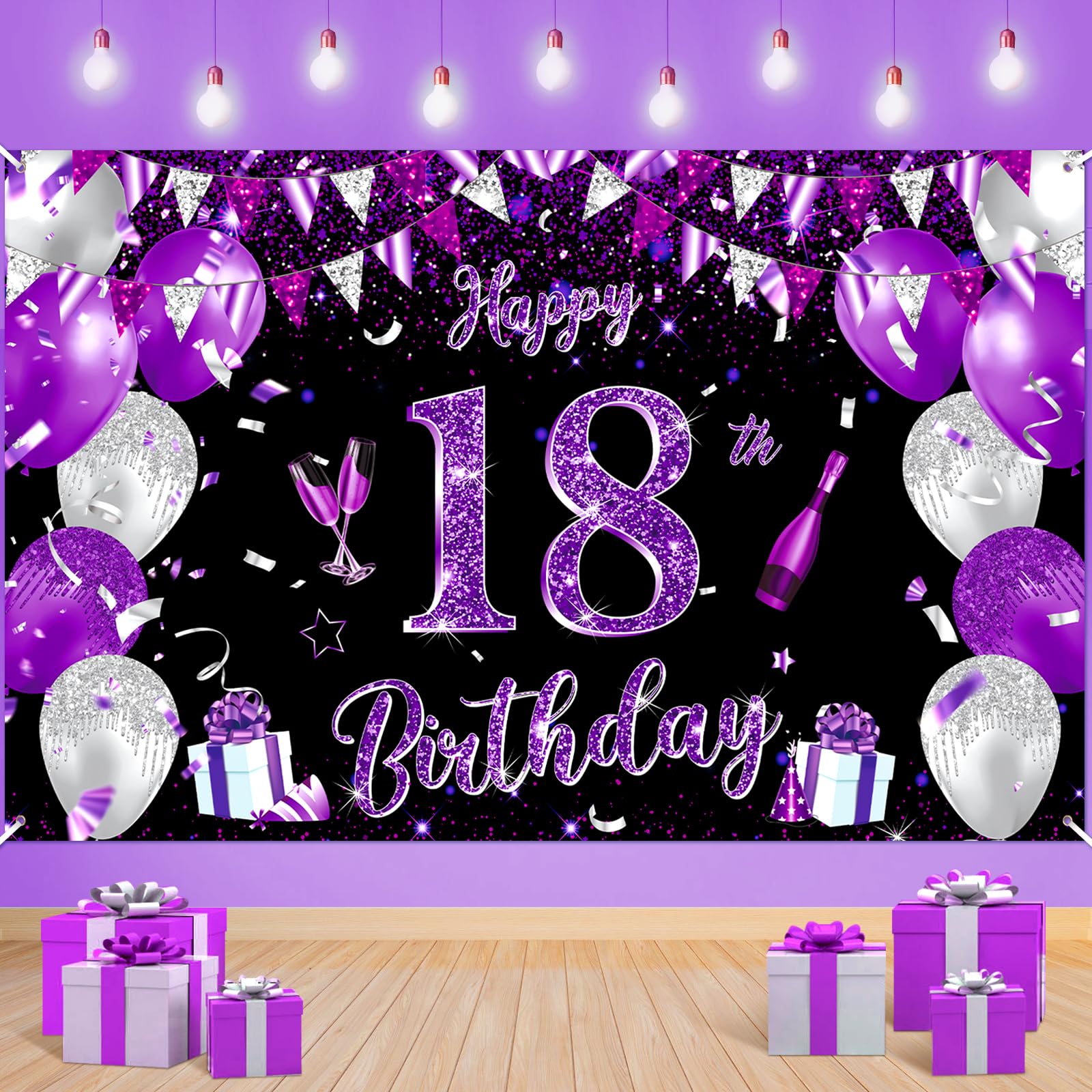 18th Birthday Girl Decoration 18 Birthday Banners, 18 Year Old