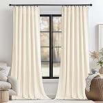 StangH Brown Blackout Velvet Drapes for Living Room 96 inches Long Luxury Home Decor Heat & Sound Reducing Energy Smart Curtains for Bedroom, W52 x L96, 2 Panels