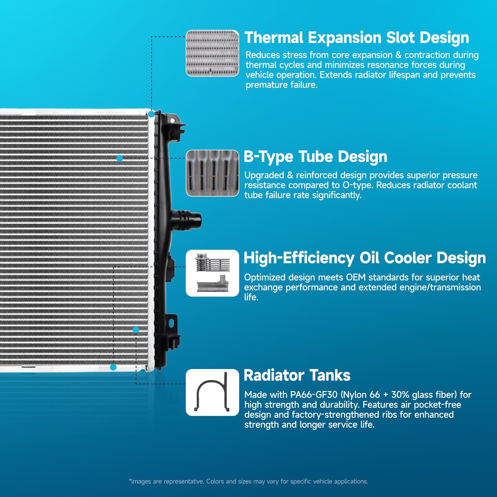 Radiator For Hyundai Sonata'15-AT - Brazed Radiator Manufacturers