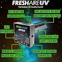 Vista 2 de APCO Filtro de matriz de carbono para purificador de aire UV HVAC, incluye lámpara UVC dual de 2 años para bobinas (Serie 120-277 VAC) #