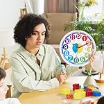 Lafocuse 12 Inch Silent Kids Wall Clock Learning Time Colorful 3D Numbers | 3D Big Numbers for Easy Time Learning, Silent Non Ticking, Battery Operated, Horloge Murale Enfant for Bedrooms Classroom