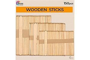 Premium Popsicle Sticks (150 Pcs) - Premium Craft Supplies Sticks (Mixed Sizes)