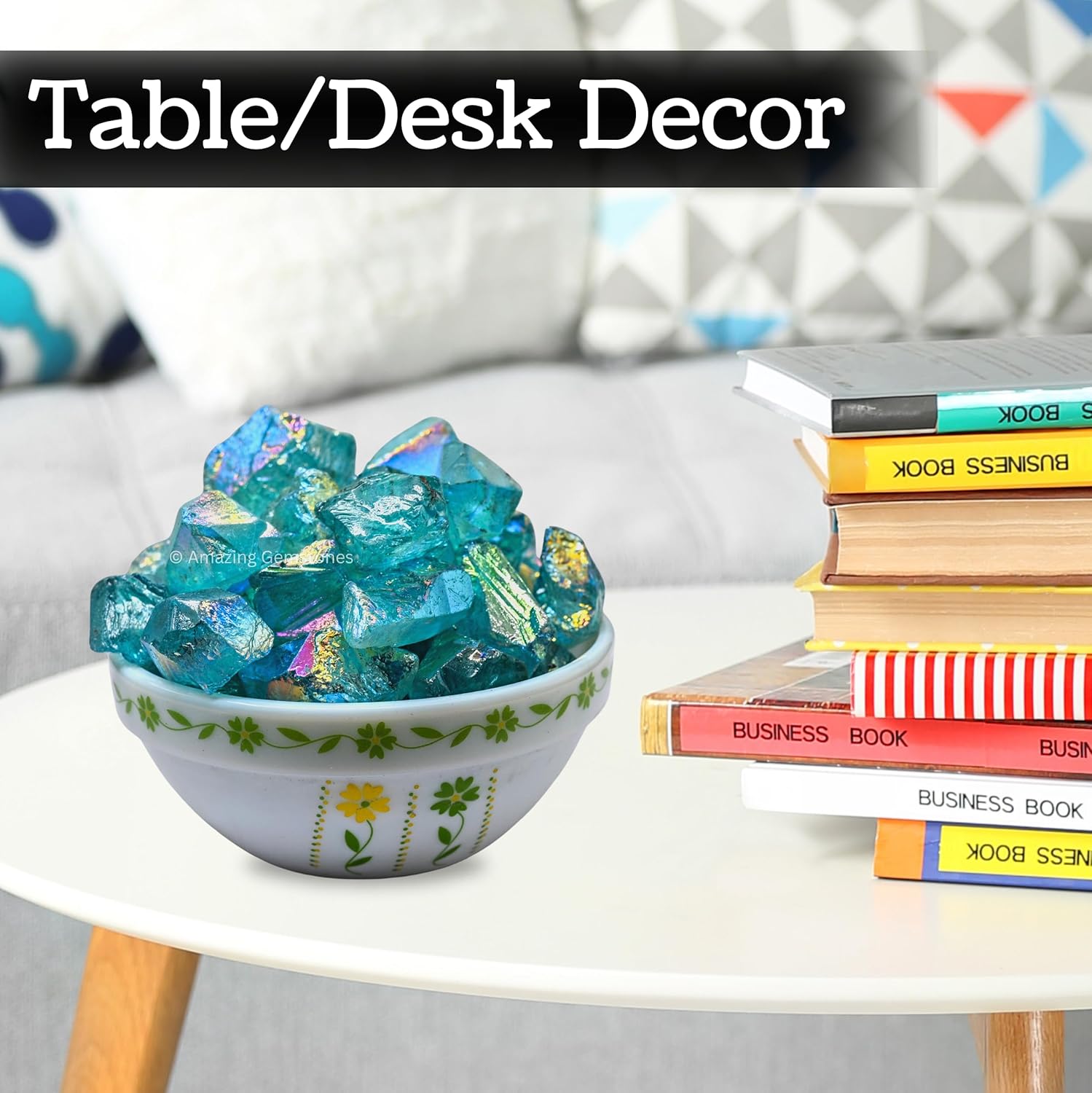 Amazing Gemstone Aqua Aura Quartz Raw Crystals and Healing Stones, Natural Rocks for Meditation and DIY Raw Stones and Crystals (1 lb) - Image 6