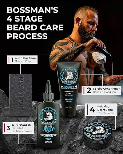 Vista 37 de Bossman Fortify - Acondicionador de barba intenso para hombres (aroma Vetiver X) – Hidrata, repone y protege con ingredientes naturales – Fórmula