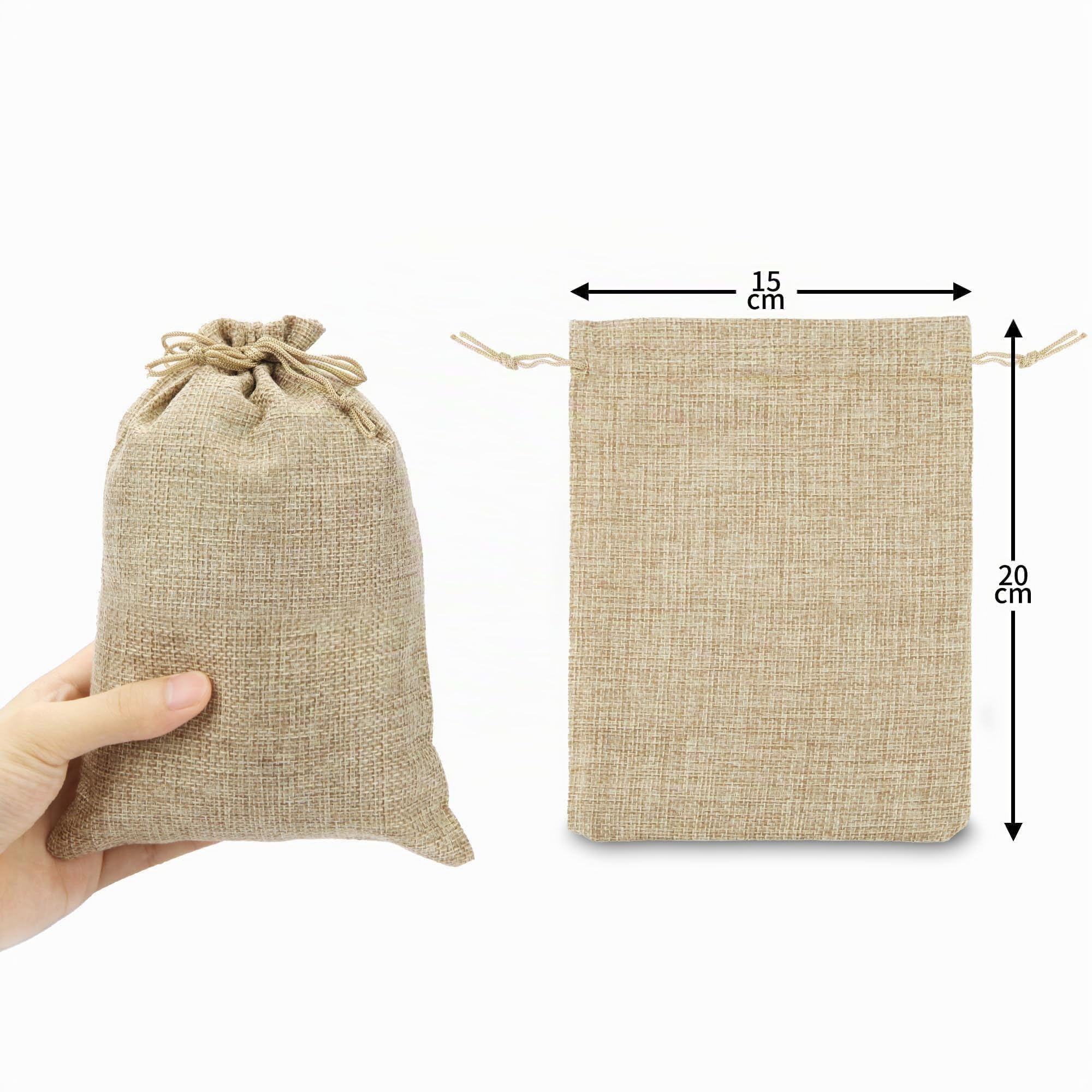 15x20cm Bolsas de Yute 20 Piezas Bolsitas de Tela Pequeñas con Cordón para Rellenar Bolsa Regalo Pequeña Reutilizables para Joyería Bolsas Regalos de Boda DIY Fiesta