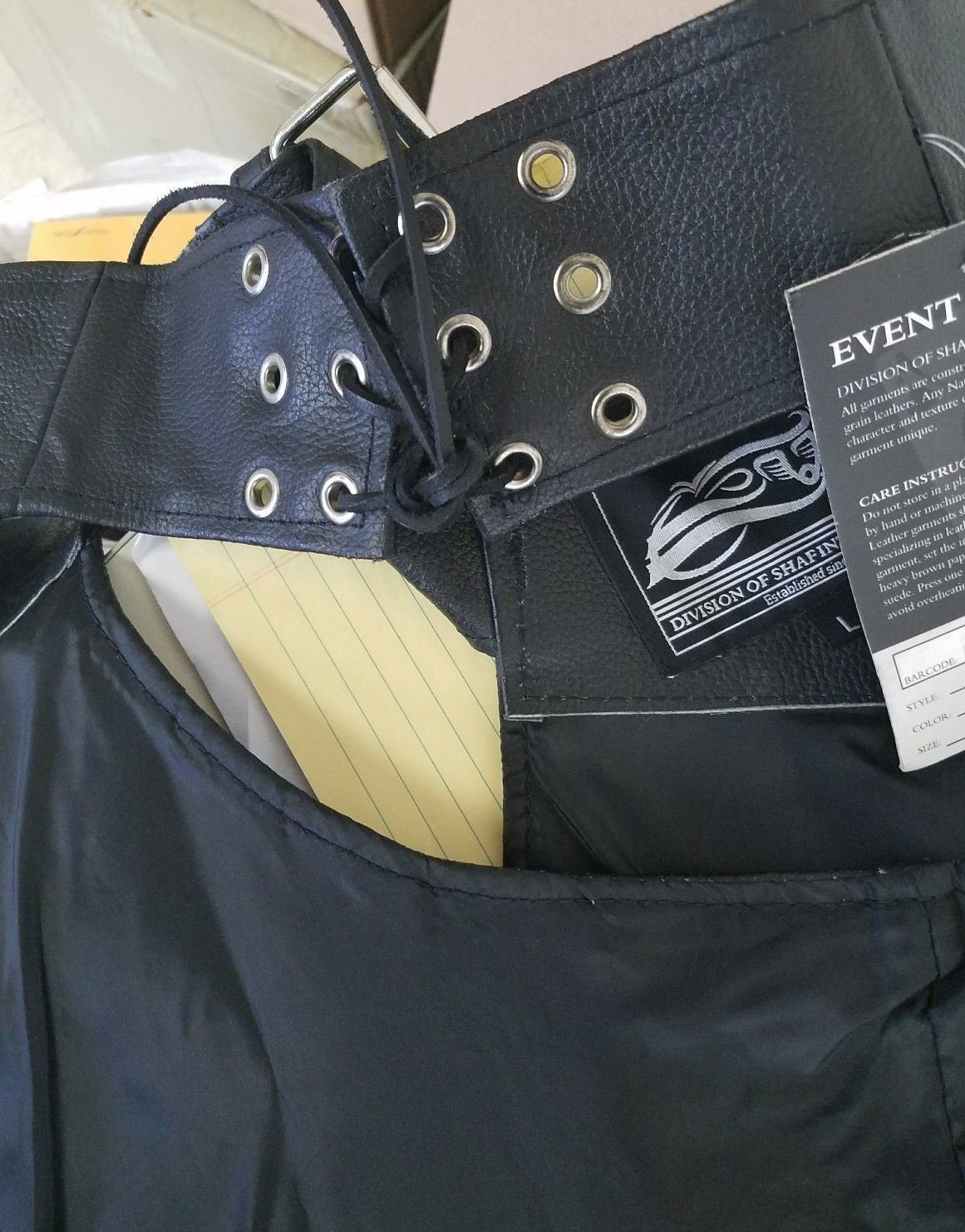 Men's Motorcycle Classic Jean Pocket Genuine Leather Riding CHAP Pants Amazing (US, Alpha, Medium, Regular, Regular, Regular)