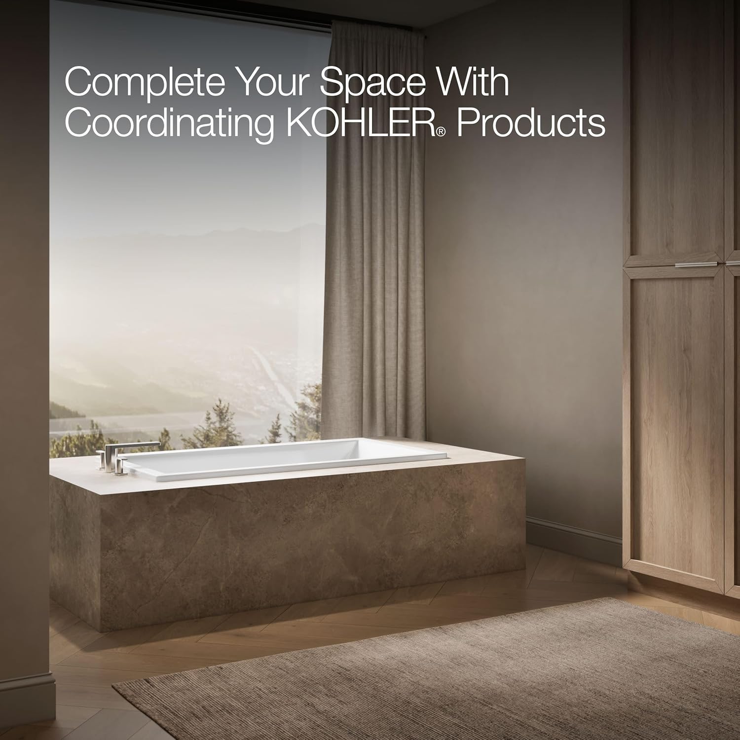 Kohler 1130-0 Underscore® 60" x 32" drop-in bath, White