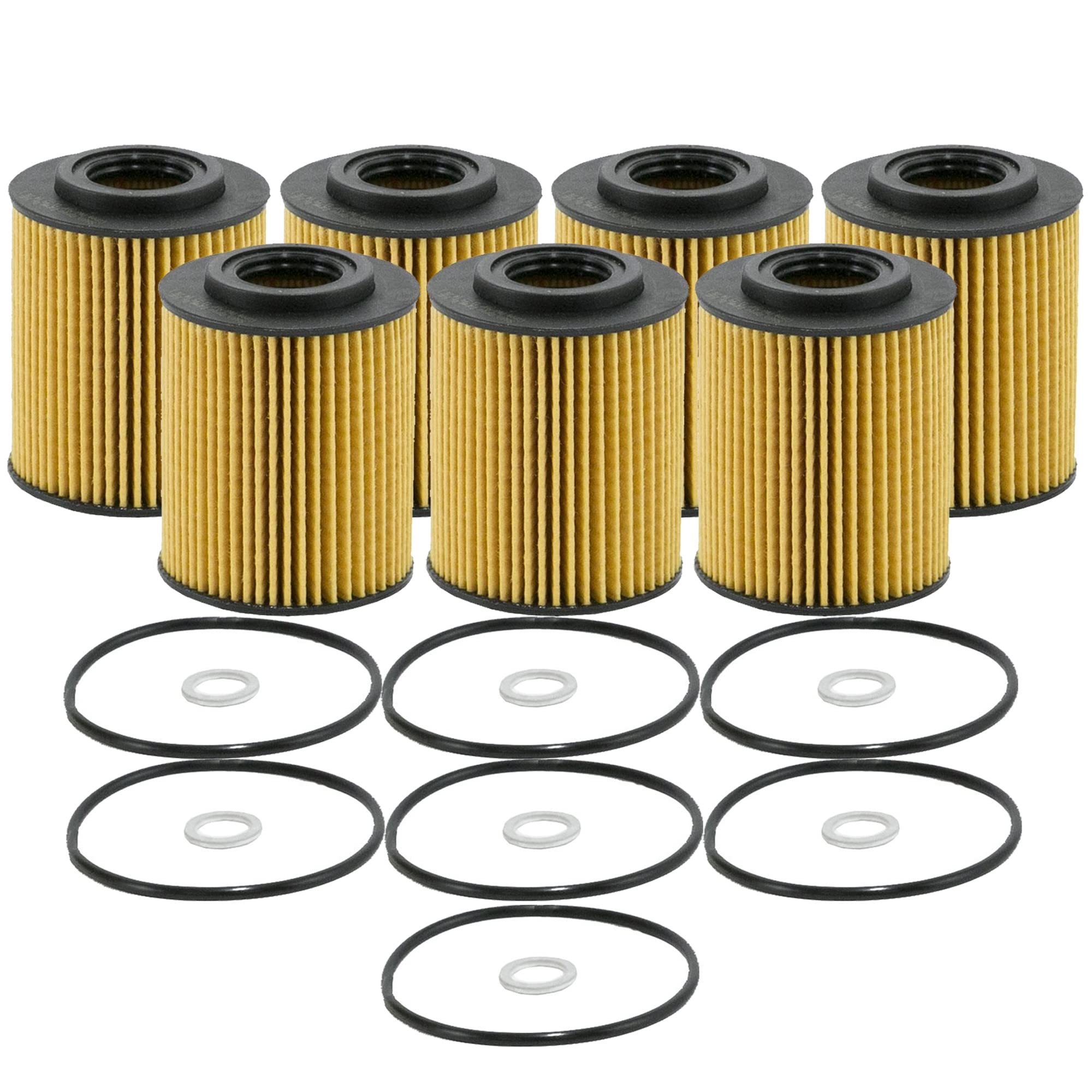 Set of 7 Engine Motor Oil Filters For Genesis Hyundai Kia Cadenza G80 Genesis Coupe Palisade Sedona Sorento Telluride DOHC Naturally Aspirated GAS FI DI