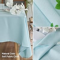 Vista 4 de AUSSPVOCT 2 manteles de lino texturizado para mesa rectangular, 52 x 70 pulgadas, mantel rectangular impermeable, lavable, tela para mesa