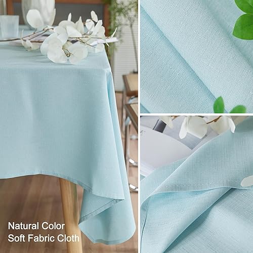 Miniatura 4 de AUSSPVOCT Mantel rectangular de lino de 54 x 70 pulgadas, impermeable, resistente a las manchas, lavable, para decoración de mesa de comedor,