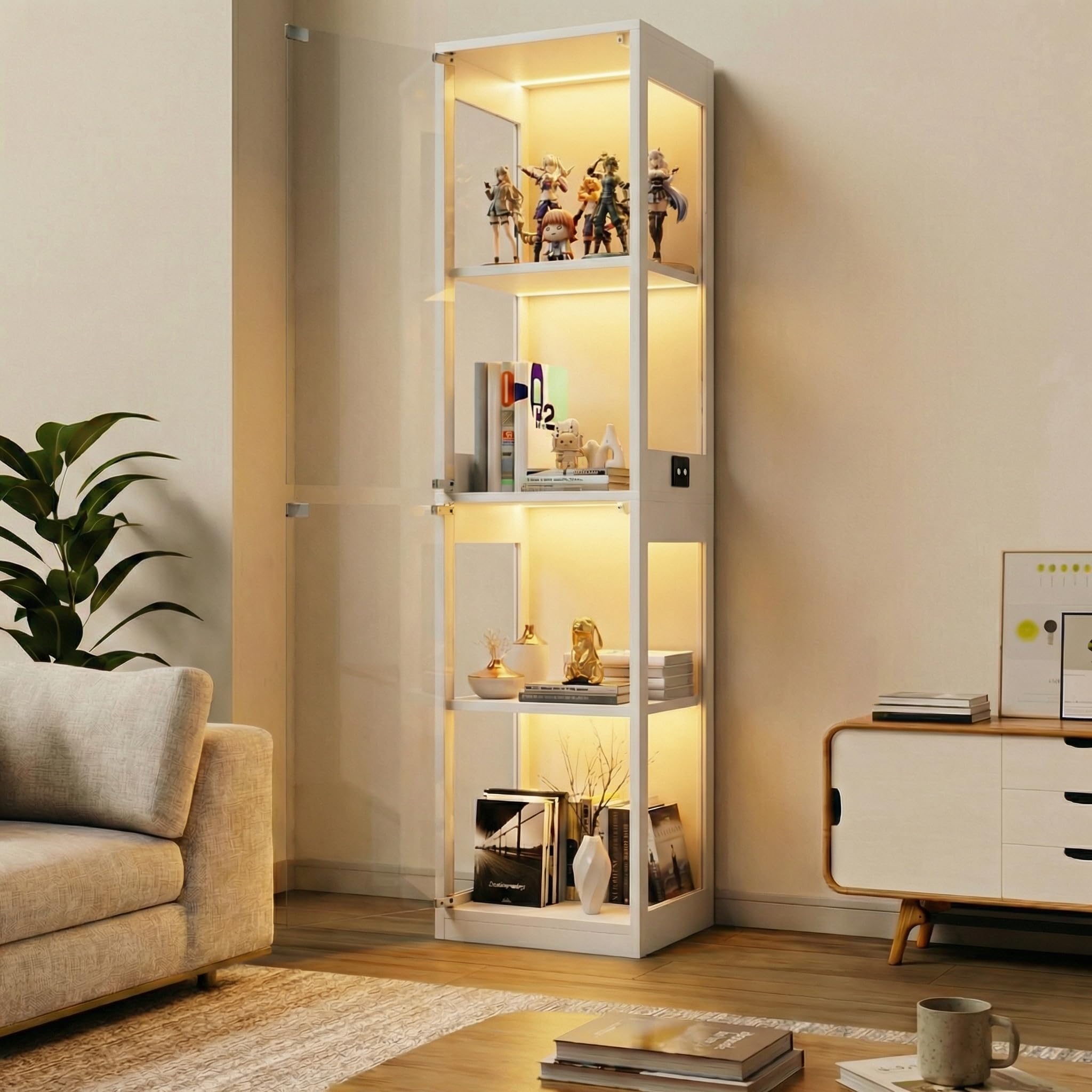 Amazon.co.jp: フィギュアケース コレクションケース LEDライト付き