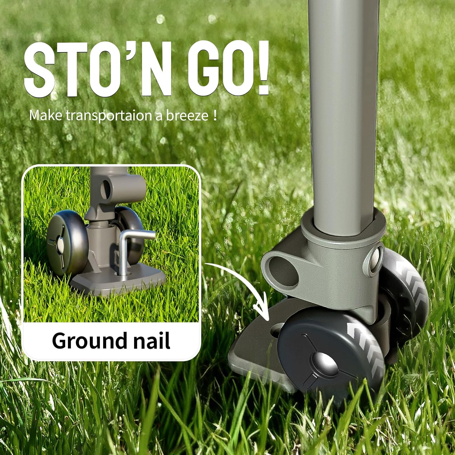 CROWN SHADES Adjustable Height on The Fly, 10x10 Pop Up Canopy - Beach Tent with One Push Setup - Easy Outdoor Sun Shade for Events, Parties, Camping - Outside Shade with STO-N-Go Bag, Khaki - Image 5