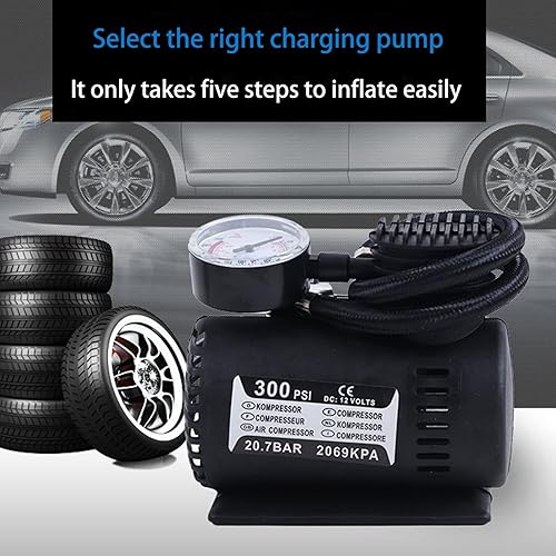 Miniatura 6 de Inflador de neumáticos de compresor portátil, inflador para neumáticos de automóvil, compresor automático bomba de neumáticos eléctrica con