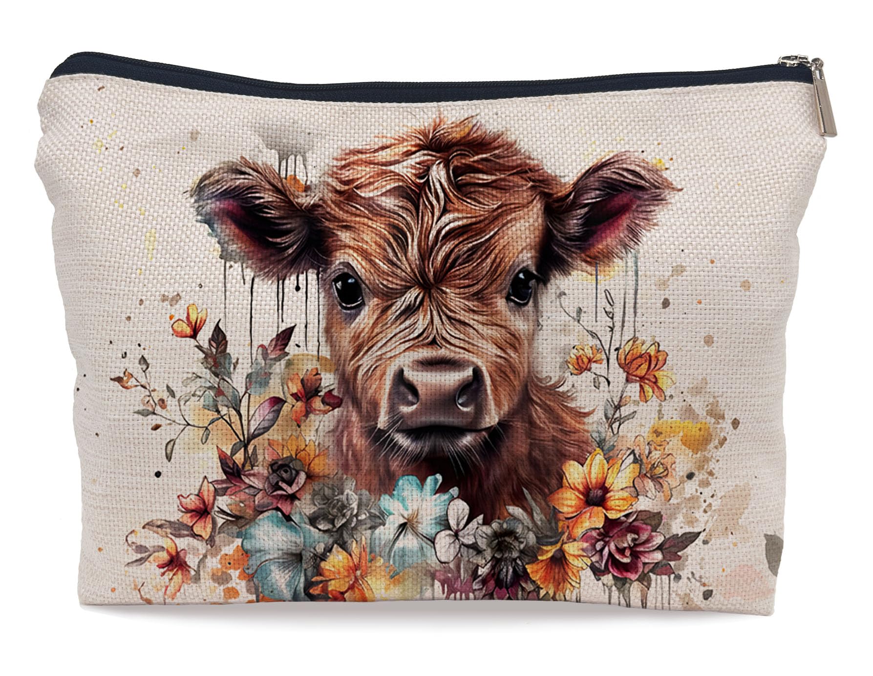 Ayxvt Highland Cow Gifts Makeup Bag, Western Cosmetic Bag For Women, Cow Print Stuff, Highland Cow Decor Cosmetic Bag
