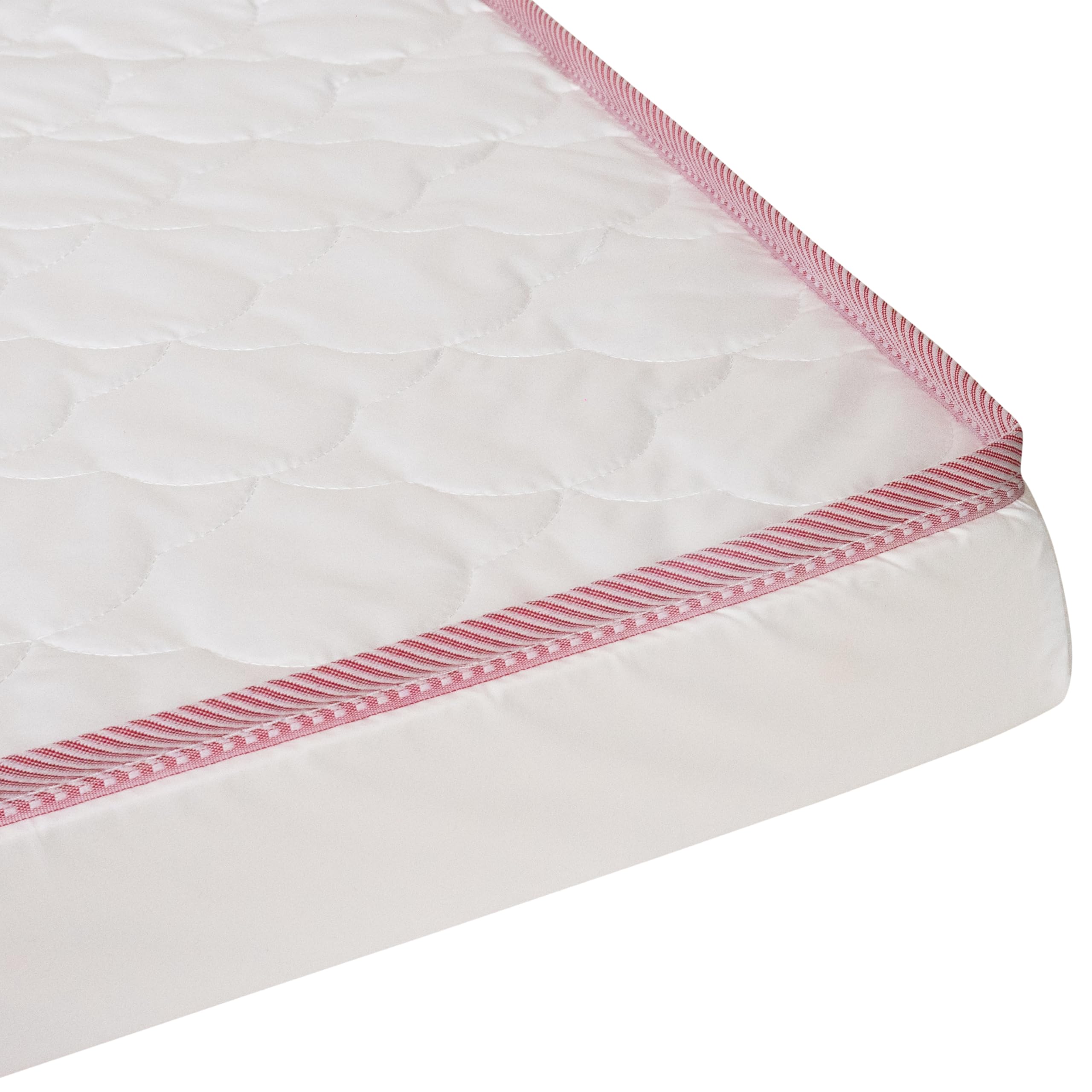 Babysom - Matelas Bébé 60x120 cm - Réversible Été/Hiver - Face Été Respirante & Face Hiver Ouatinée - Épaisseur 8 cm - sans Traitement Chimique - Certifié Oeko-Tex - Ganse Rouge
