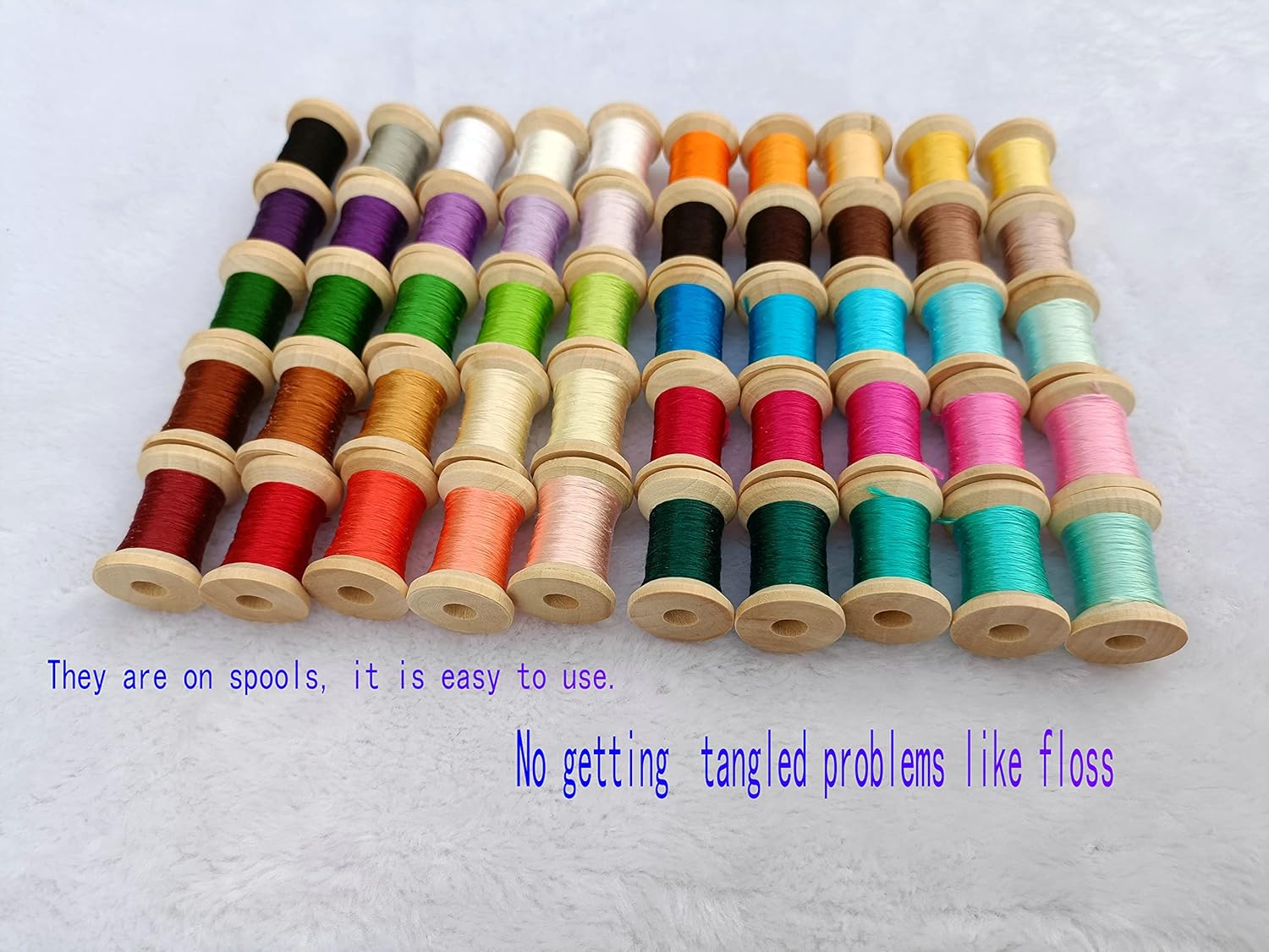 Mulberry Silk Hand Embroidery Thread Bulk for DIY Embroidery 50 Colors Spools Cross Stitch Needle Point Handicraft Supply Chinese Suzhou Embroidery Silk Variegated Colors Not for Machine …