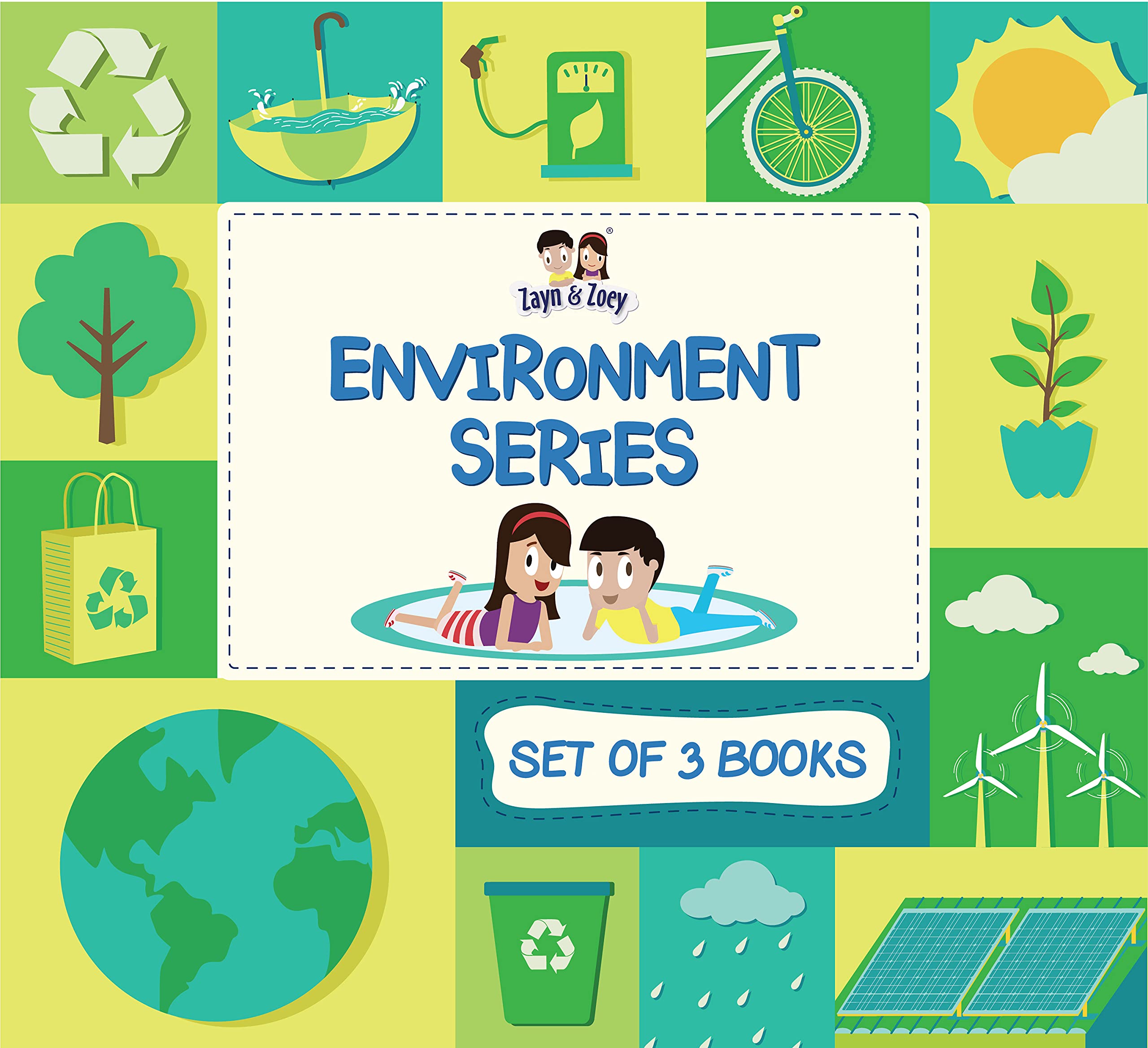 Zayn and Zoey Environment Friendly Series - Set of 3 Books (Reduce Reuse Recycle, Rainwater Harvesting, Solar Power) - Educational Story Book for Kids - Children's Early Learning Picture Book (Ages 4 to 9 Years)