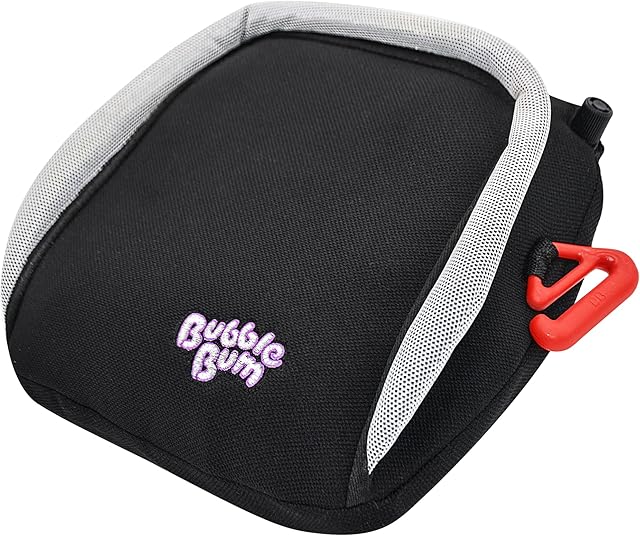 BubbleBum Inflatable Booster Seat - Travel Booster Seat - Portable Car Booster Seat - Booster Seat for Car - Foldable Narrow Slim Design Carseat - Perfect for Kids 4-11yrs Old - Black