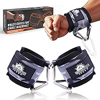 Vista 8 de Puños ajustables para muñeca de neopreno con correas acolchadas para equipos de entrenamiento de fuerza con máquinas de cable