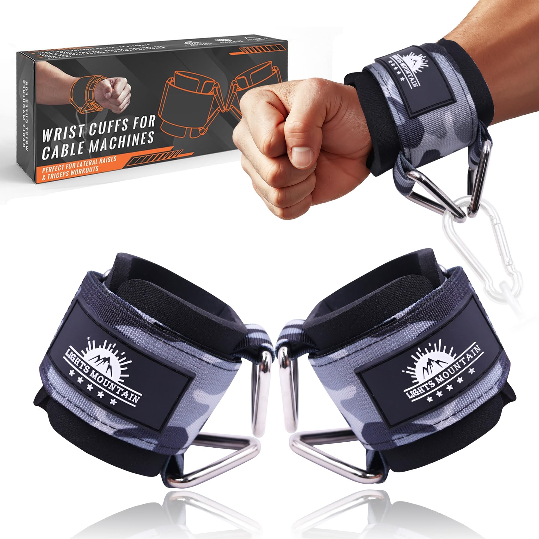 Wrist Cuffs for Cable Machines – Padded & Adjustable Straps for Lateral Raises, Tricep Pushdowns & Strength Training-image-36