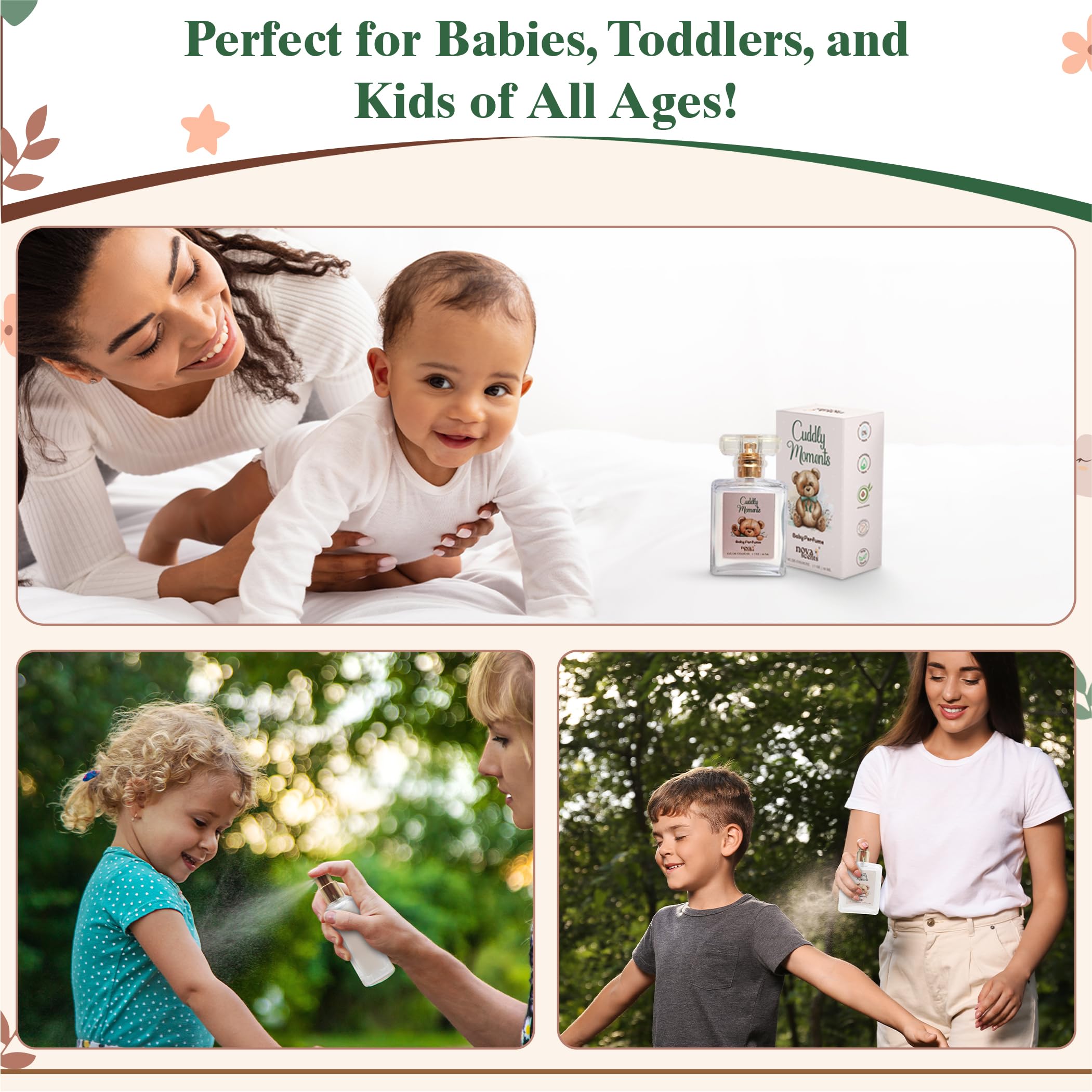 Nova Scents Baby Cologne & Perfume, Alcohol-Free, Floral Fresh Powdery, 1.7 oz