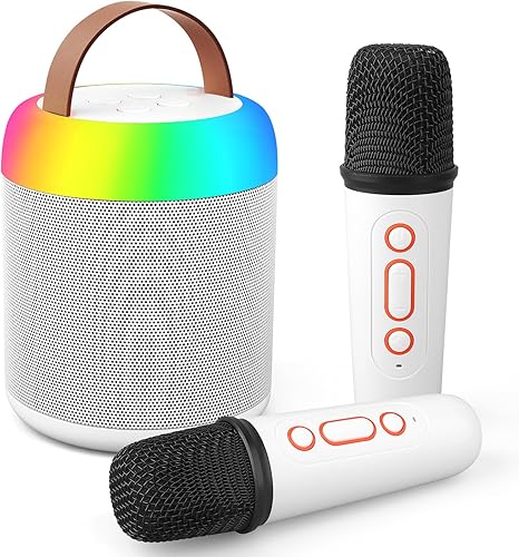 Máquina de micrófono de karaoke con 2 controladores para niños y adultos, juguete musical para niñas y niños de 3 a 12 años, altavoz Bluetooth,