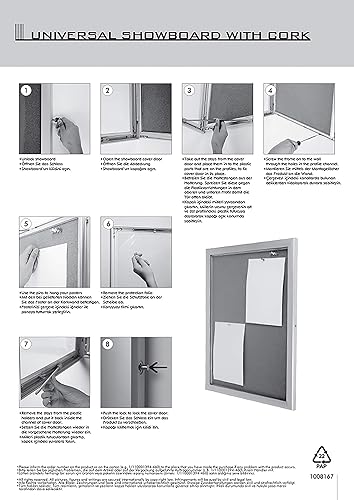 Miniatura 5 de M&T Displays Tablón de anuncios de corcho cerrado de 22 x 28 pulgadas, plateado, 1.06 pulgadas, aluminio con cerradura, resistente a la intemperie,