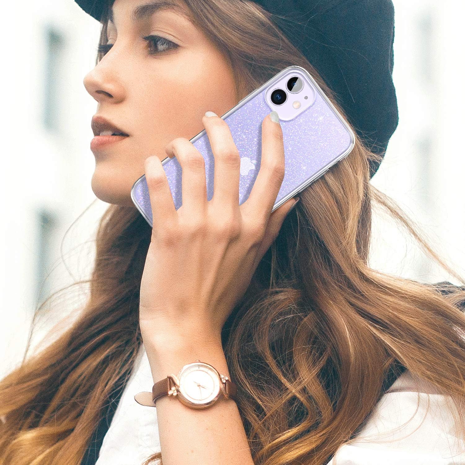 BENTOBEN iPhone 11 Case, Slim Thin Crystal Clear Glitter Soft Rubber Case for iPhone 11- Clear Glitter