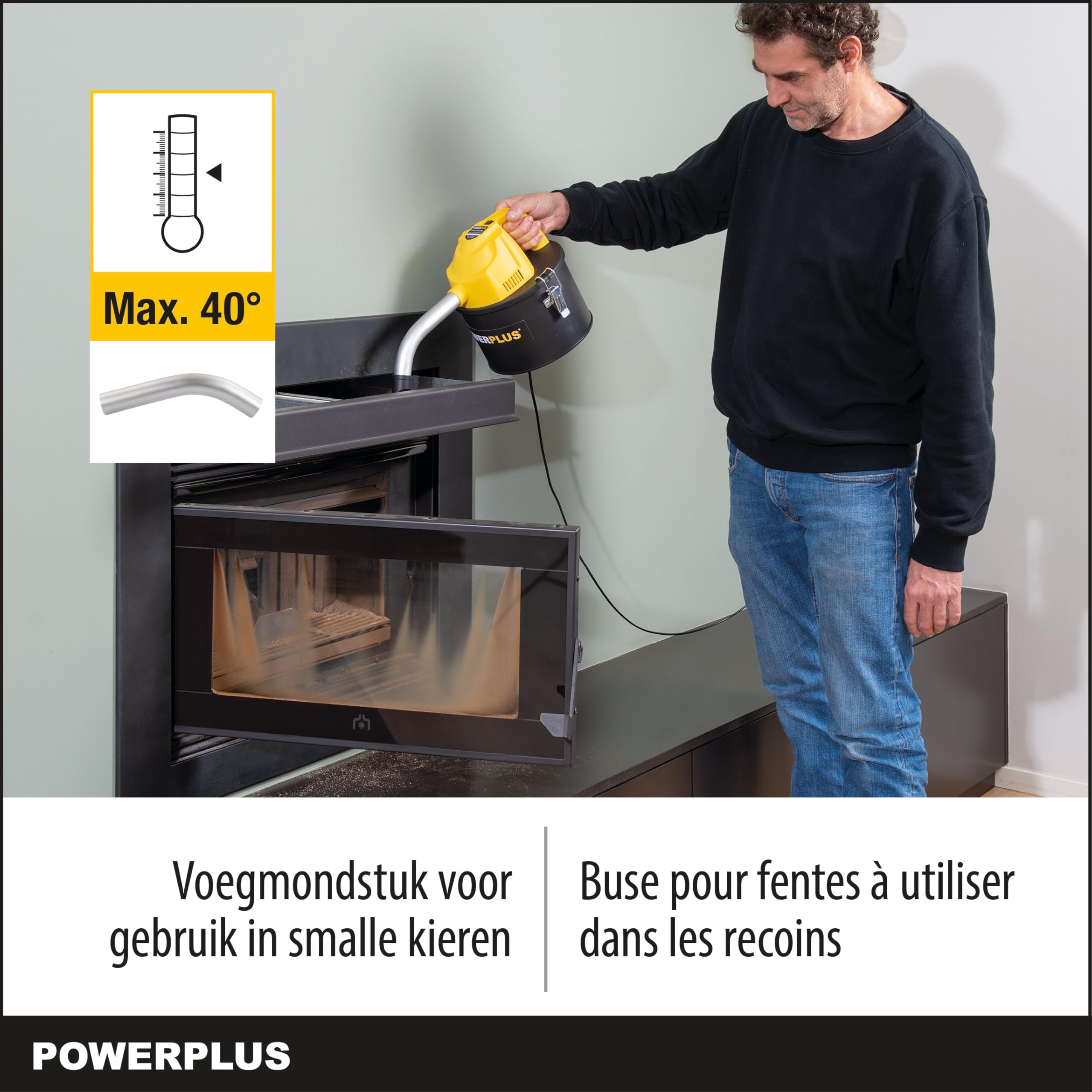 POWER plus Powerplus POWX3004-600 W aspirapolvere compatto per camino, forno – aspiracenere 4 l serbatoio – max 40°