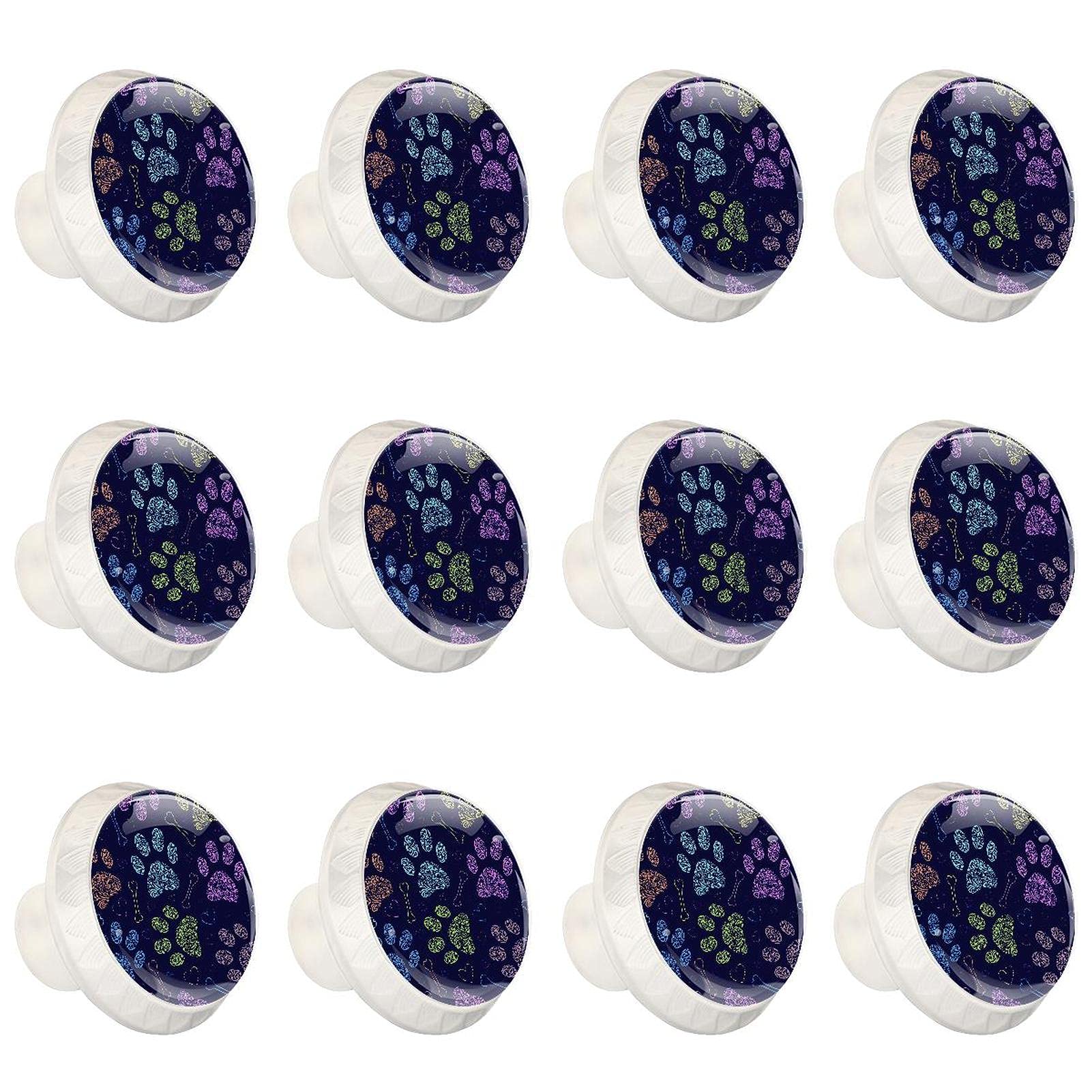 Poignées de tiroir en verre cristal au motif vache mignonne pour armoire