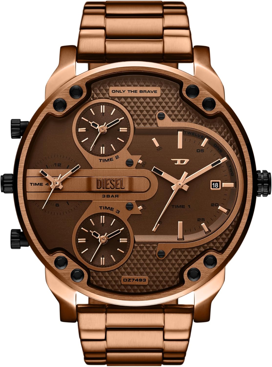 Diesel Men's Mr. Daddy Slim Three-Hand Date Brown Stainless Steel Watch (Model: DZ7493) - Image 1 of 6