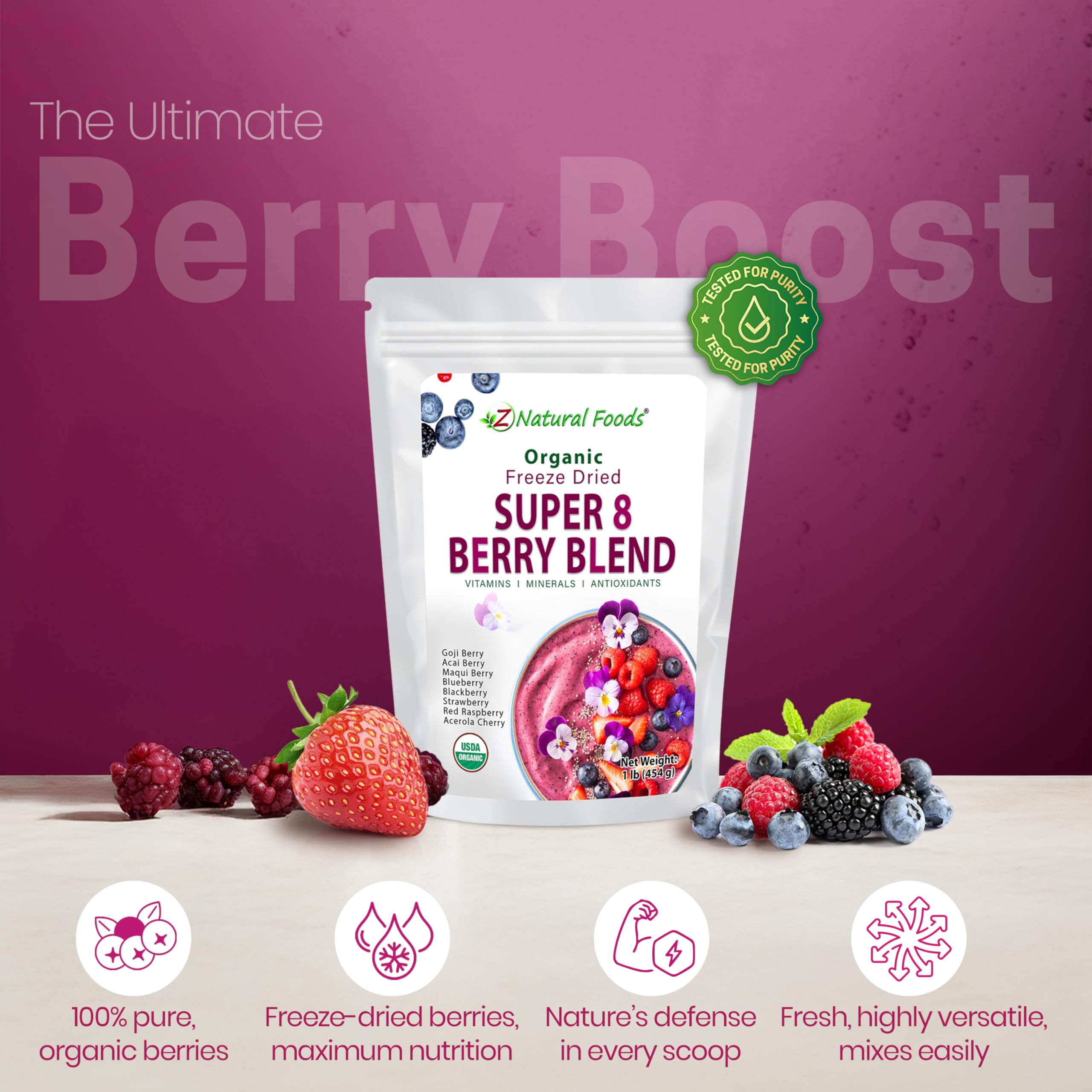 Amazon.com : Z Natural Foods Super 8 Berry Blend - Organic Freeze