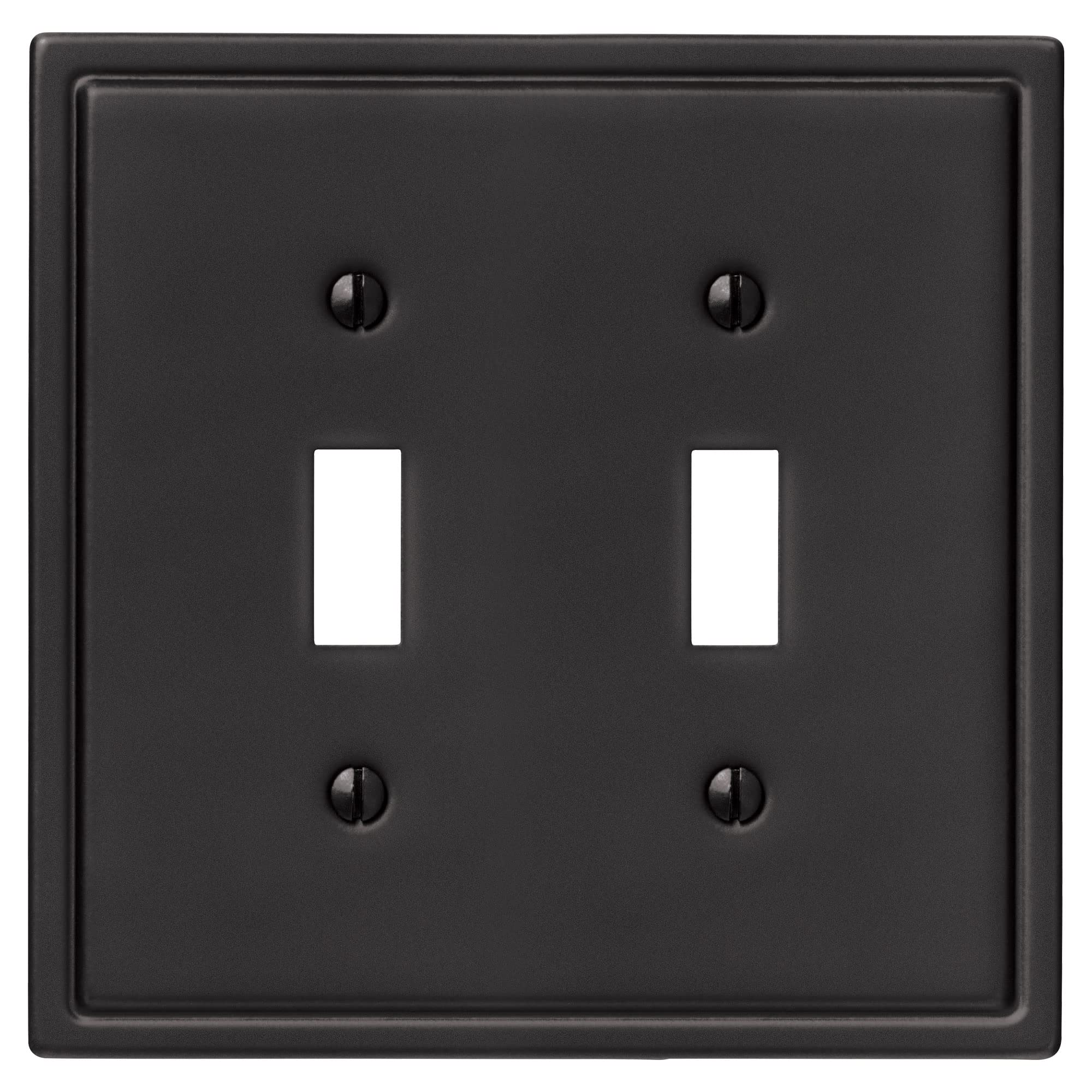 Placa de pared moderna Amerelle 148TTMB de acero negro mate con 2 palancas